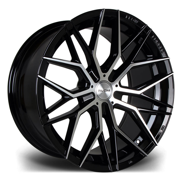 19" Riviera RF101 Black Polished Alloy Wheels