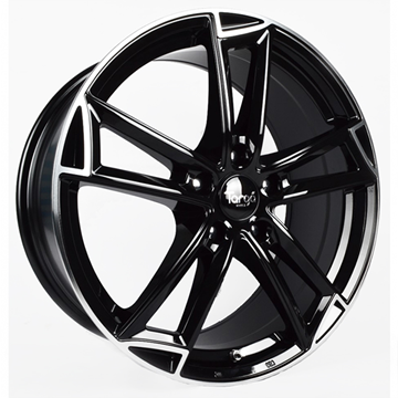 20" Targa TG3 Gloss Black Polished Edge Alloy Wheels