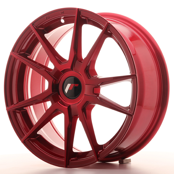 19" Japan Racing JR21 Platinum Red Alloy Wheels