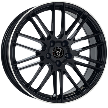 17" Wolfrace Kibo Gloss Black Polished Alloy Wheels
