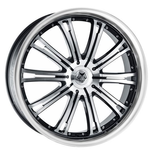 20" Wolfrace Vermont Gloss Black Polished Face & Lip Alloy Wheels