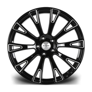 22" Riviera RV150 Gloss Black Milled Alloy Wheels