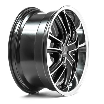 18" Lenso ES7 Black Polished Alloy Wheels 