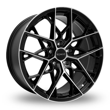 19" Romac Vortex Gloss Black Polished Alloy Wheels