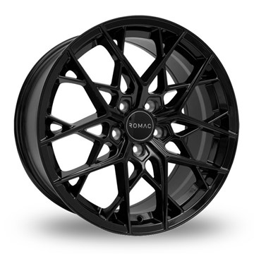 22" Romac Vortex Gloss Black Alloy Wheels