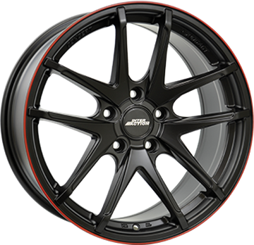 17" Inter Action Red Hot Dull Black & Red